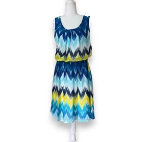 B. Design - Summer dress Very bright with blues and yellows - Size XL